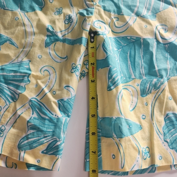 Lilly Pulitzer Yellow and Blue Fish Print Shorts - Picture 8 of 8